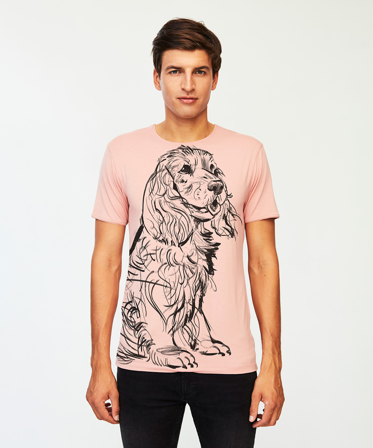 Cocker Spaniel light pink t-shirt MAN