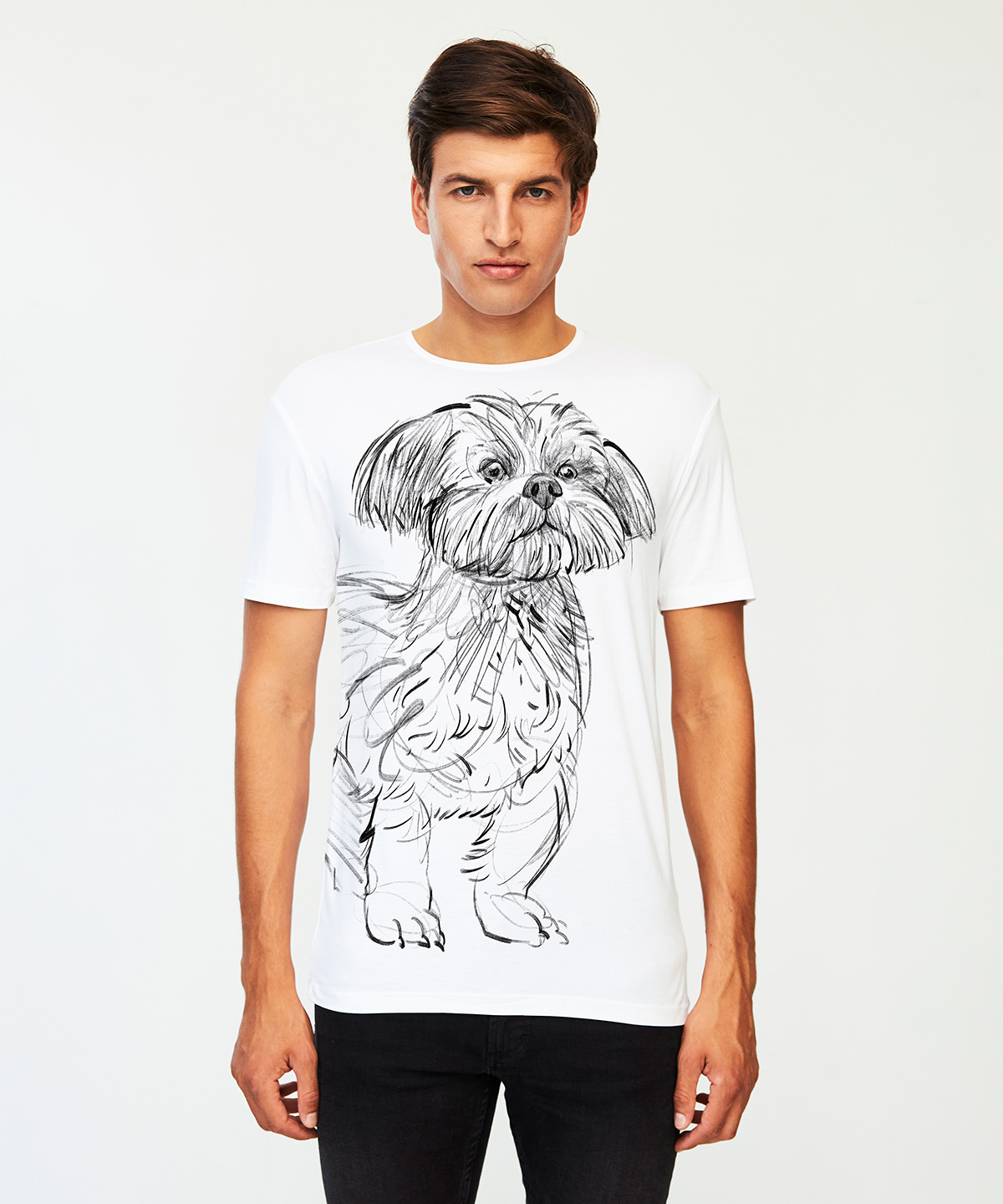 Shih tzu white t-shirt MAN