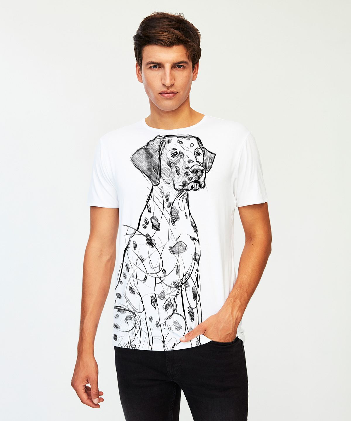 Dalmatian white t-shirt MAN