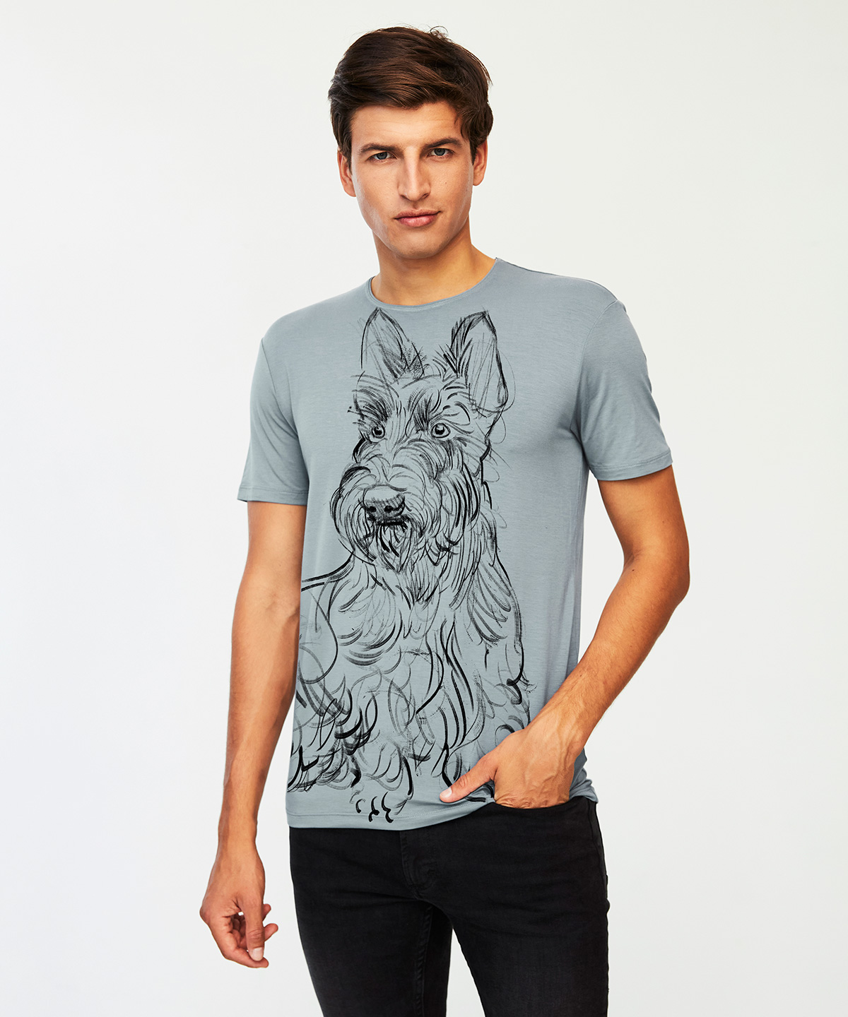 Scottish Terrier storm cloud t-shirt MAN