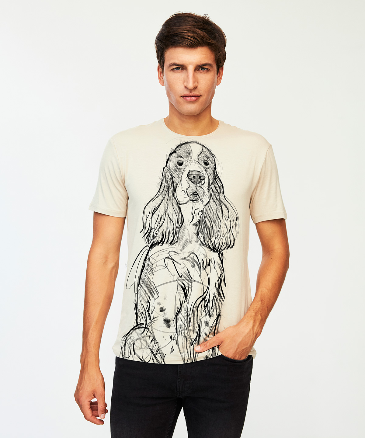 Springer spaniel hummus t-shirt MAN