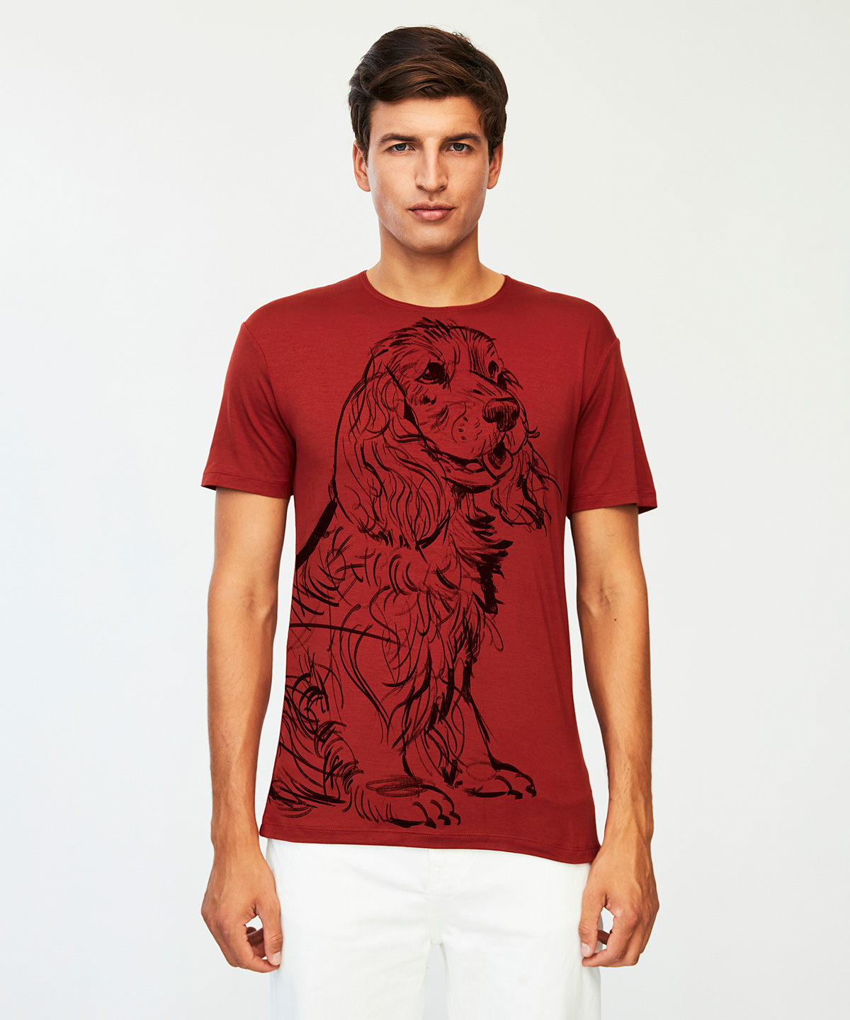 Cocker Spaniel marsala t-shirt MAN