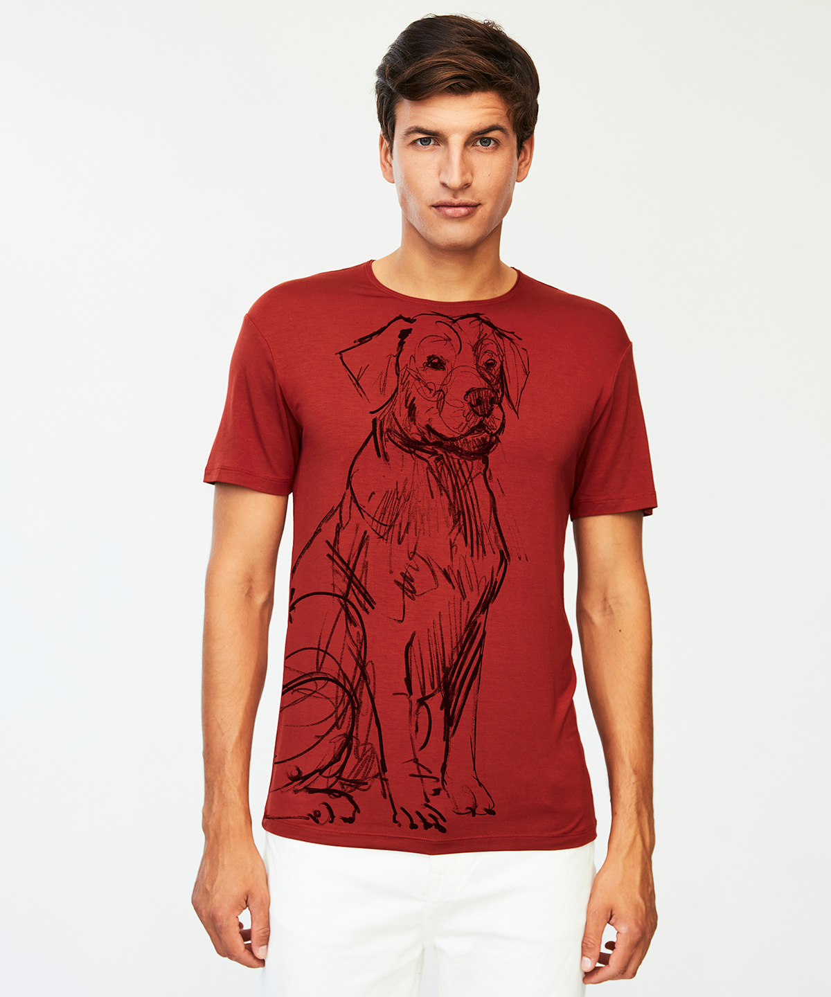 Labrador retriever marsala t-shirt MAN