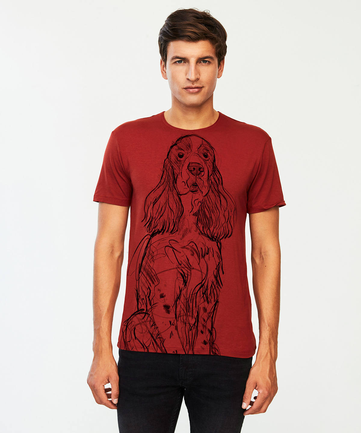 Springer spaniel marsala t-shirt MAN