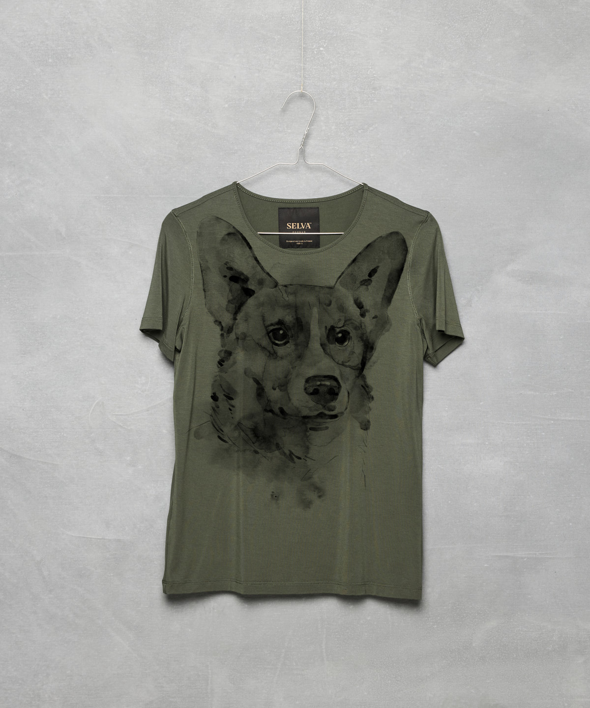 Pembroke Corgi khaki t-shirt woman