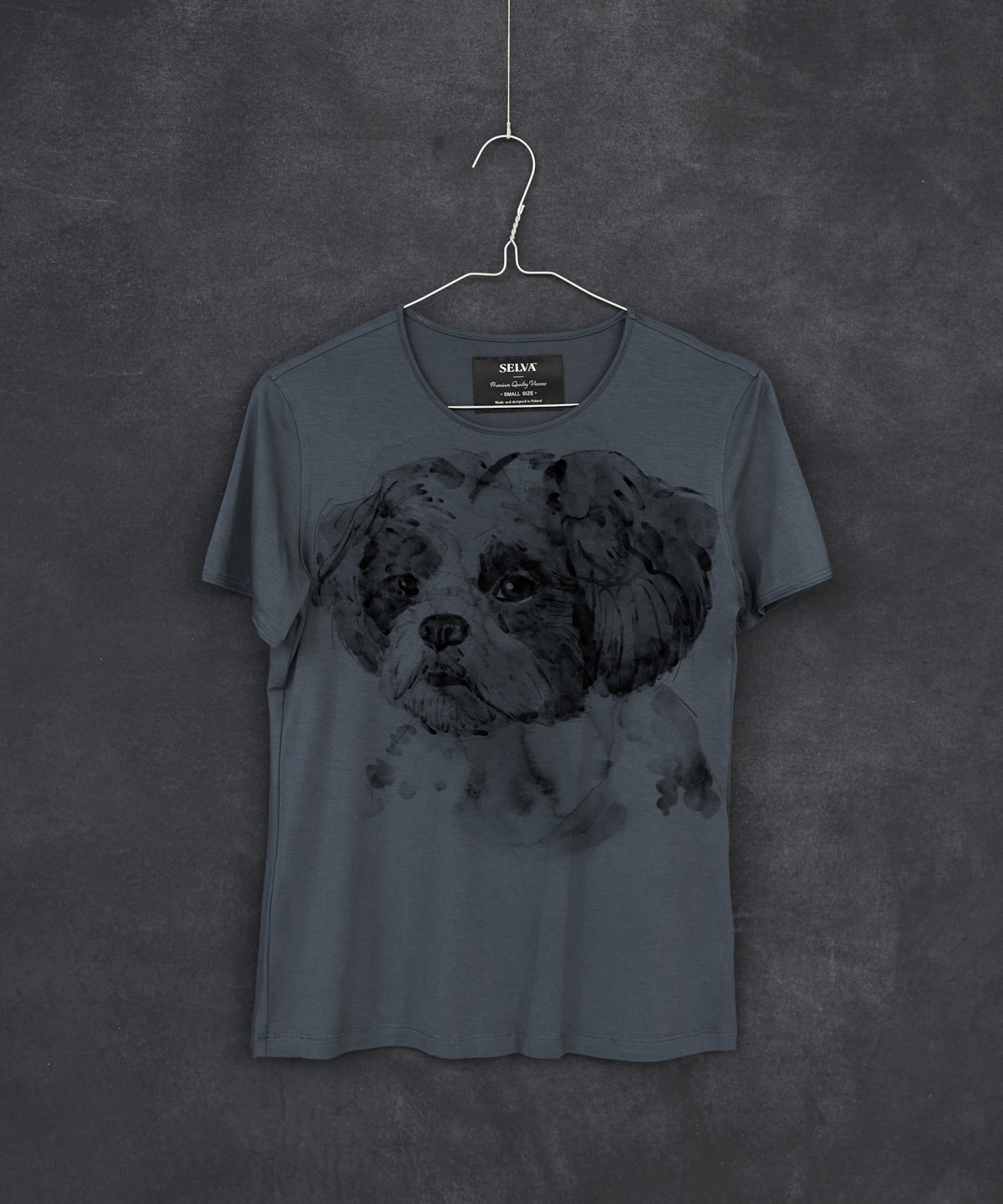 Shih tzu dark cool gray t-shirt woman