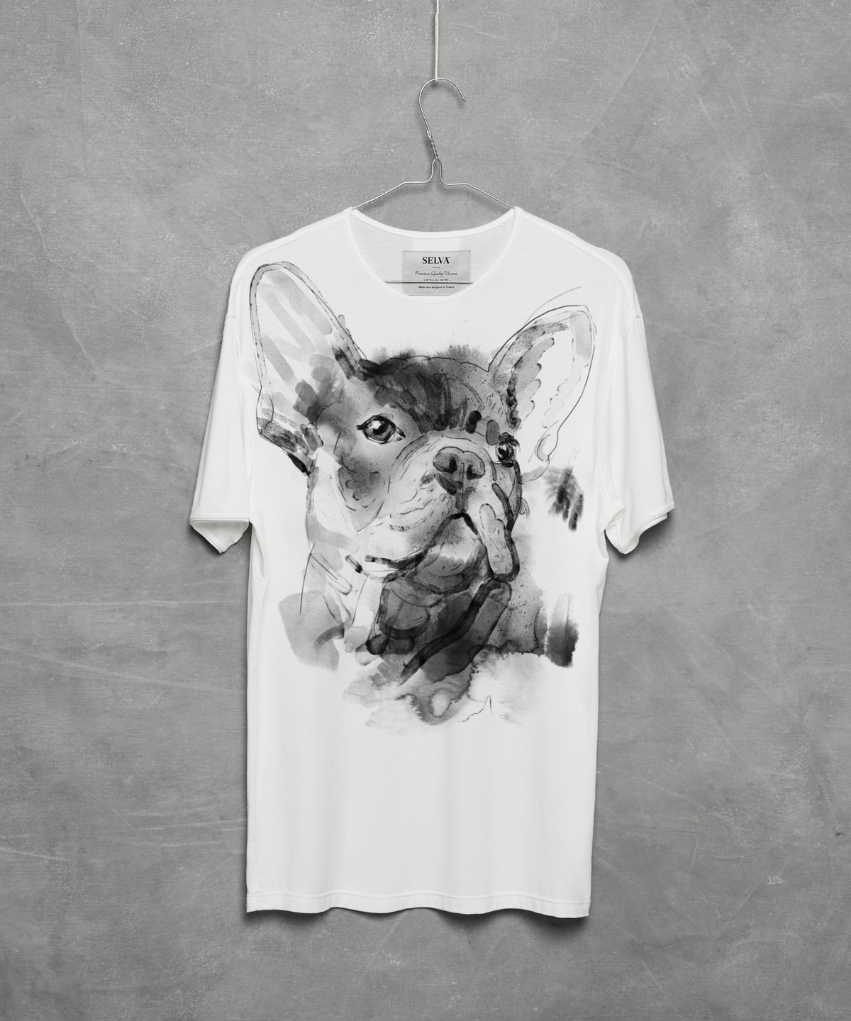 French bulldog no.2 white t-shirt MAN