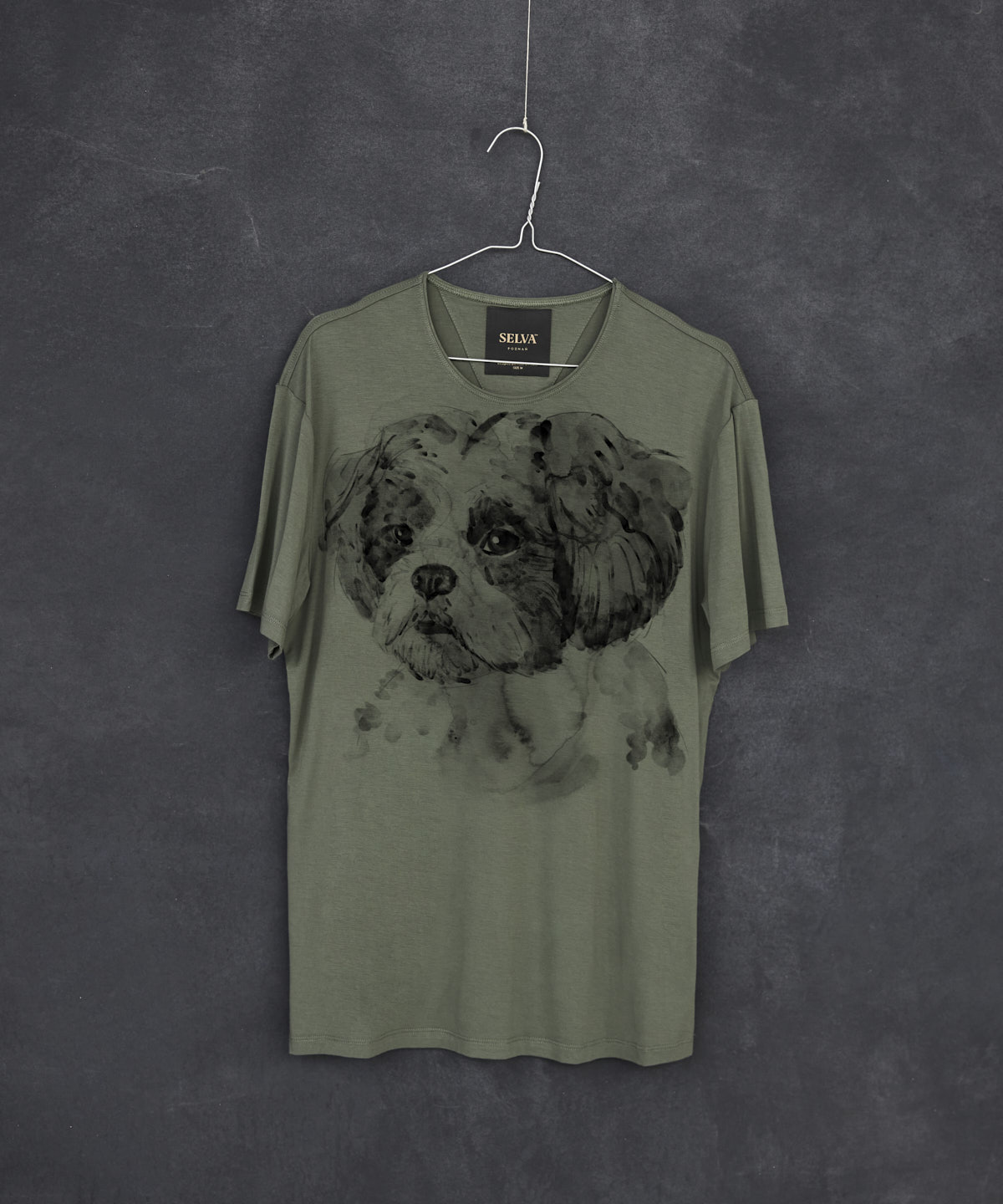 Shih tzu khaki t-shirt MAN