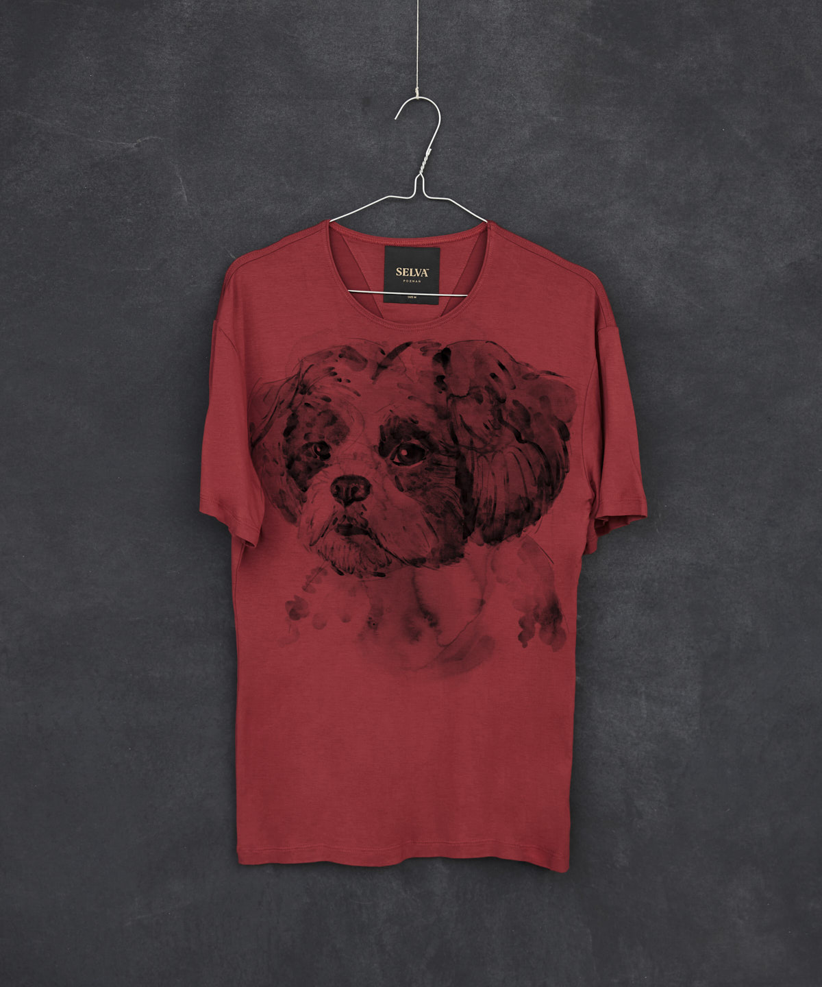 Shih tzu marsala t-shirt MAN