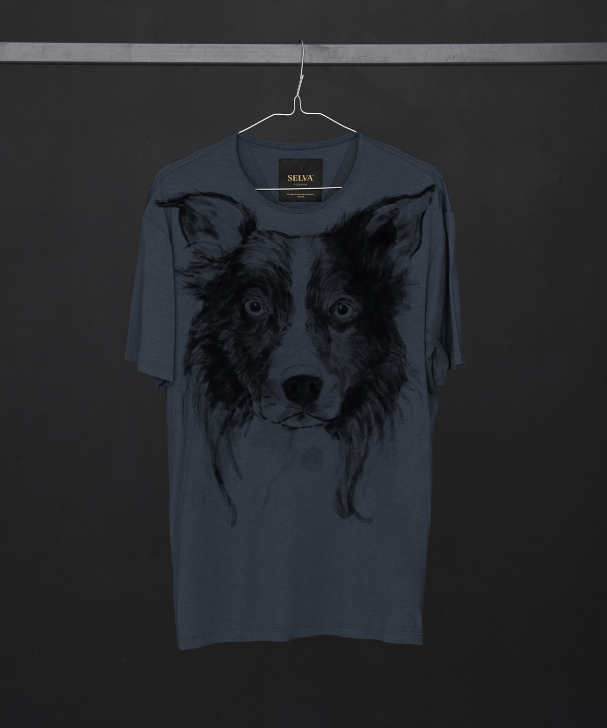 Border Collie no.2 dark cool gray t-shirt MAN