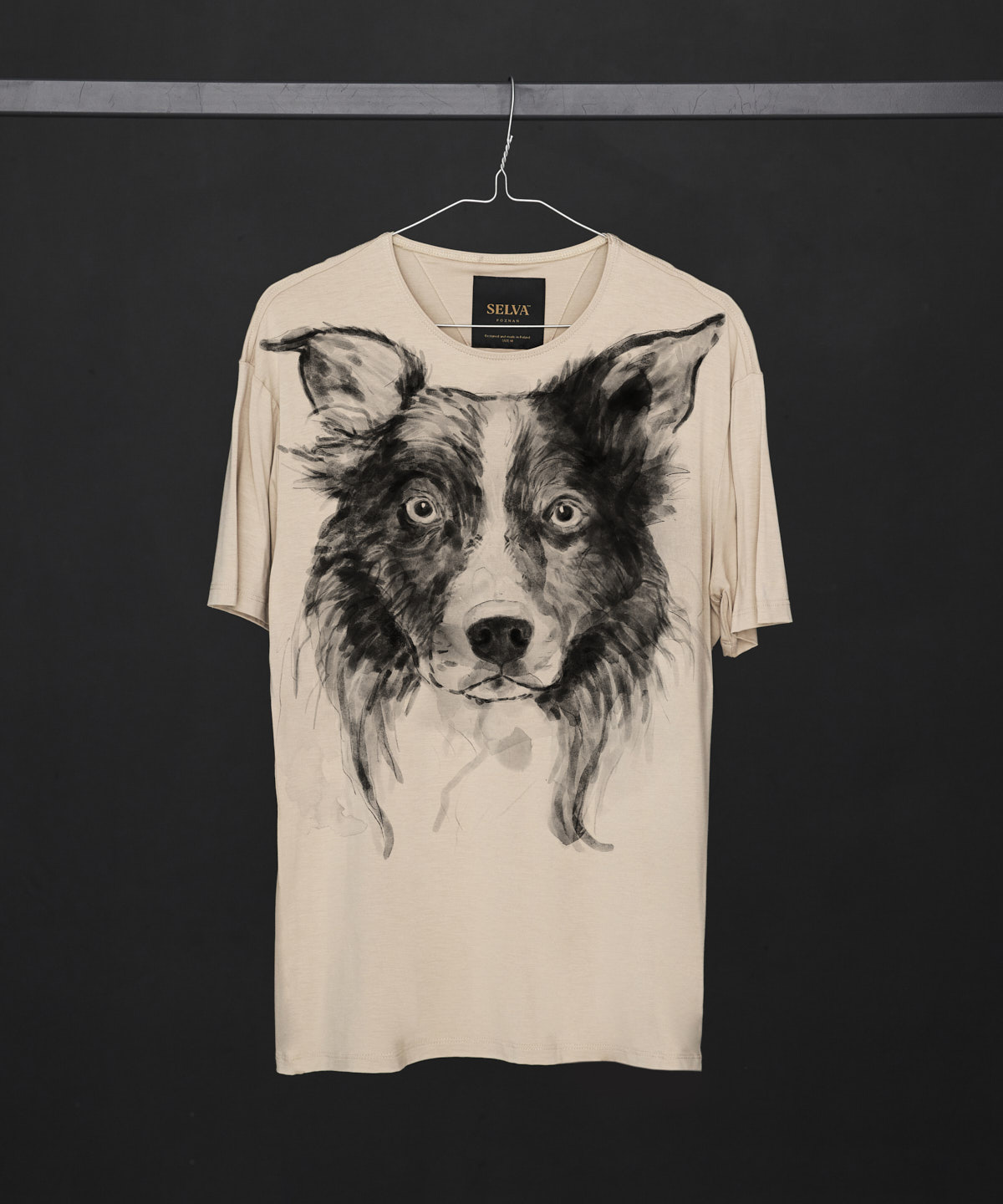 Border Collie no.2 hummus t-shirt MAN