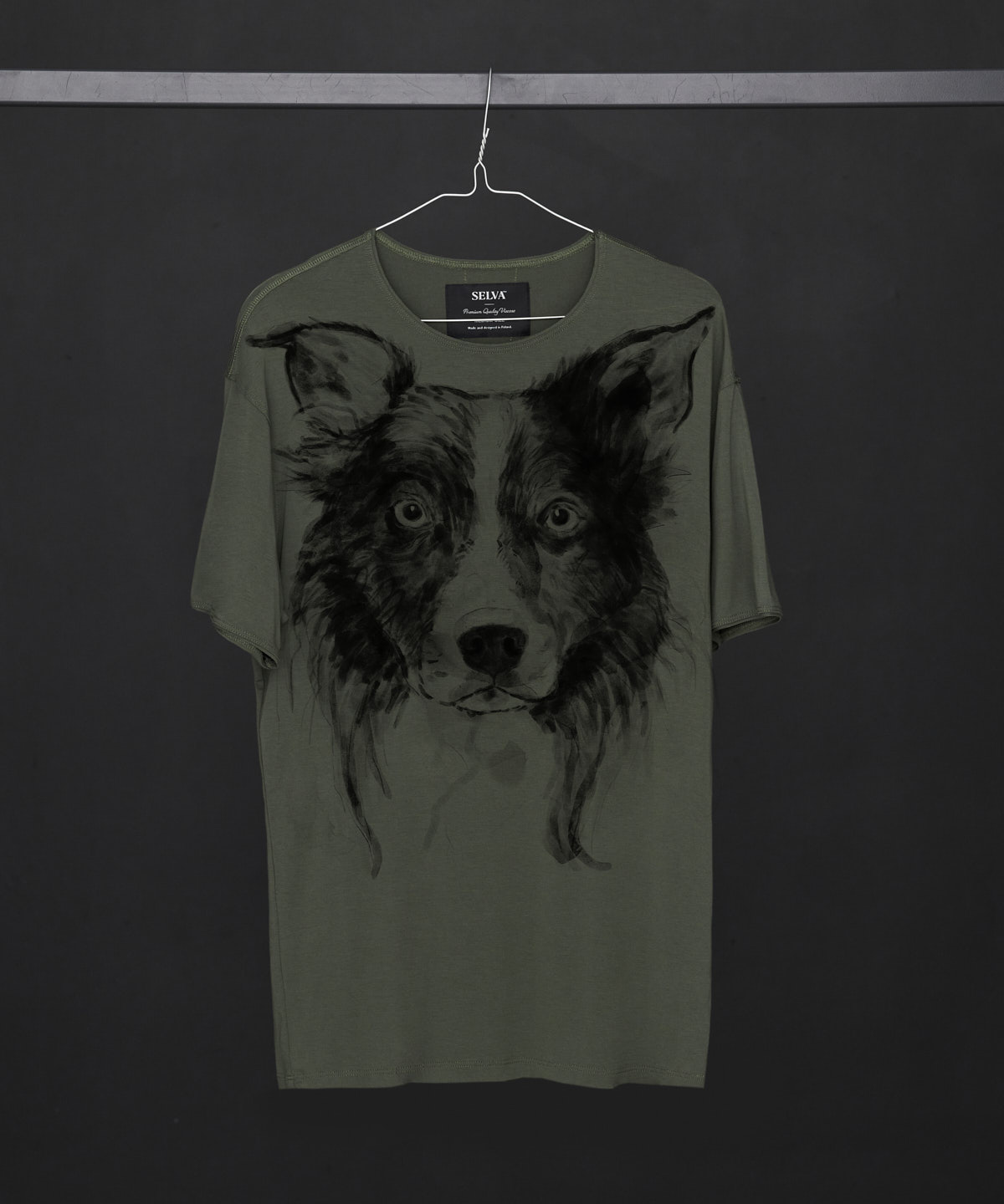 Border Collie no. 2 khaki t-shirt MAN