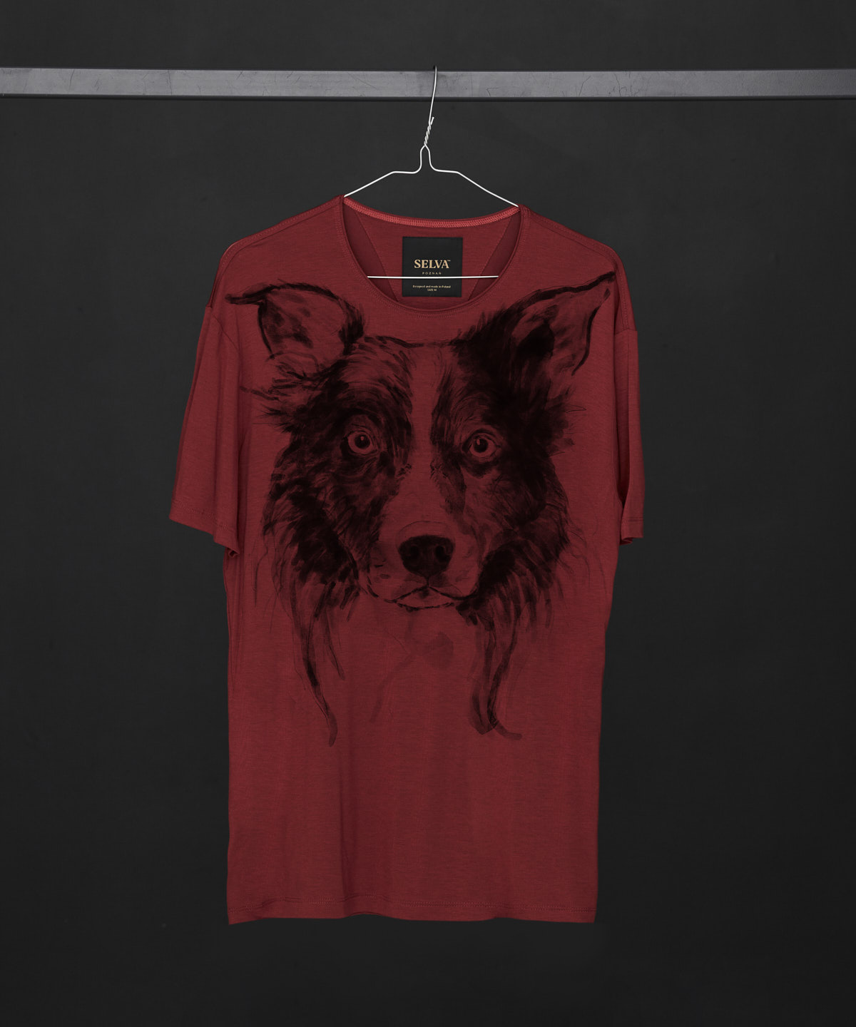 Border Collie no.2 marsala t-shirt MAN