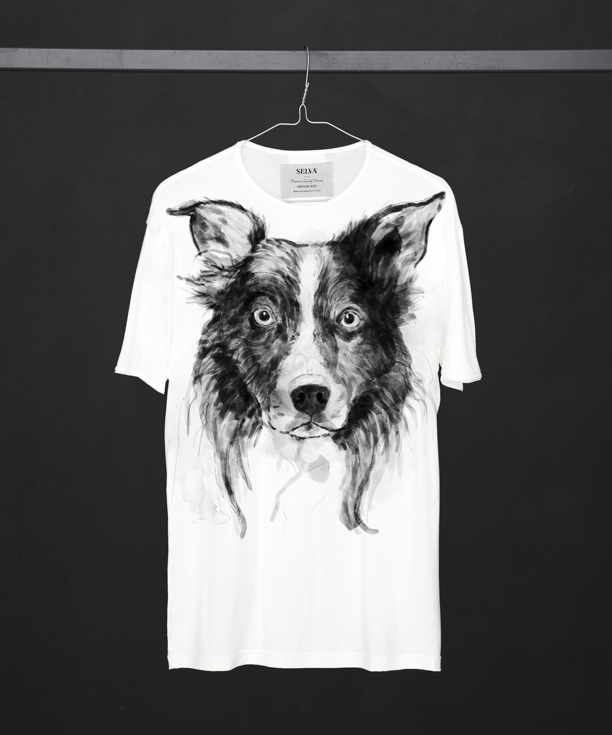 Border Collie no.2 white t-shirt MAN