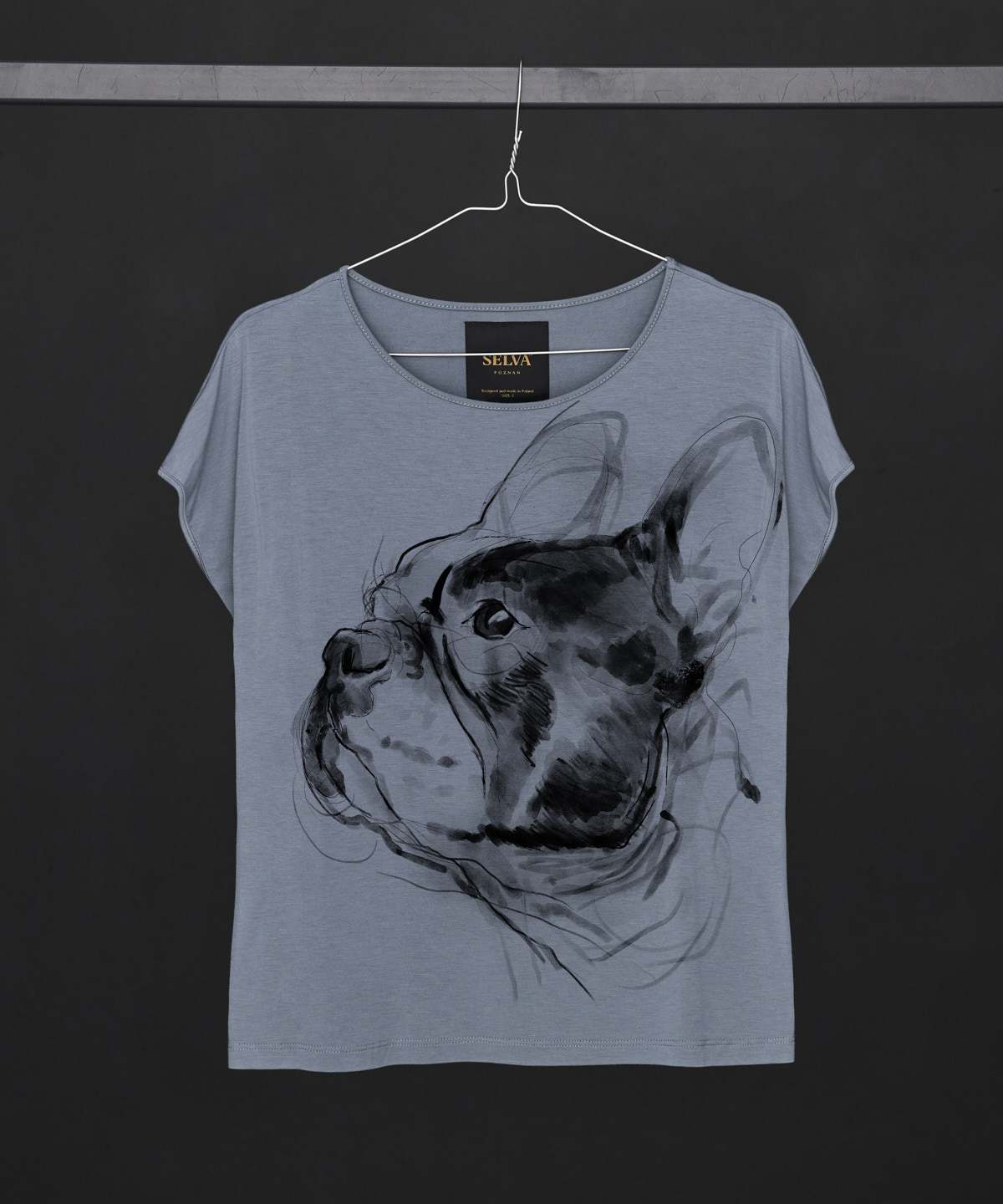 French Bulldog no.3 storm cloud t-shirt woman