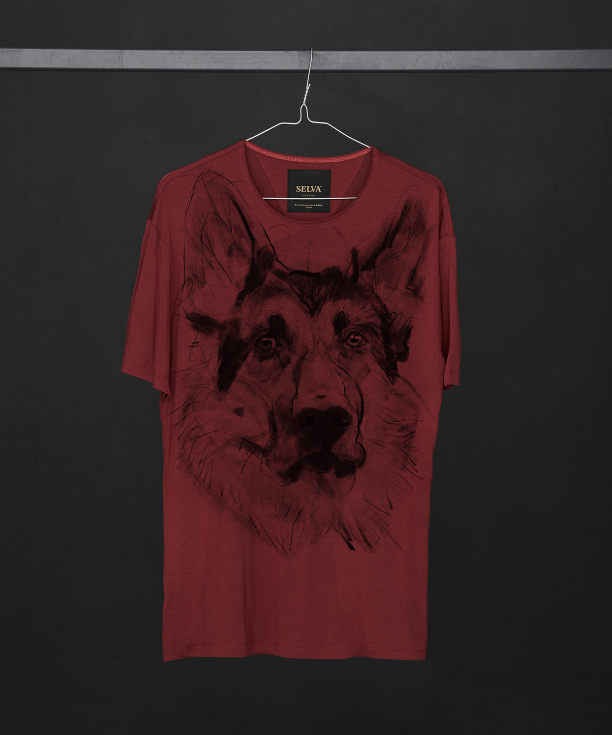 German Shepherd marsala t-shirt MAN