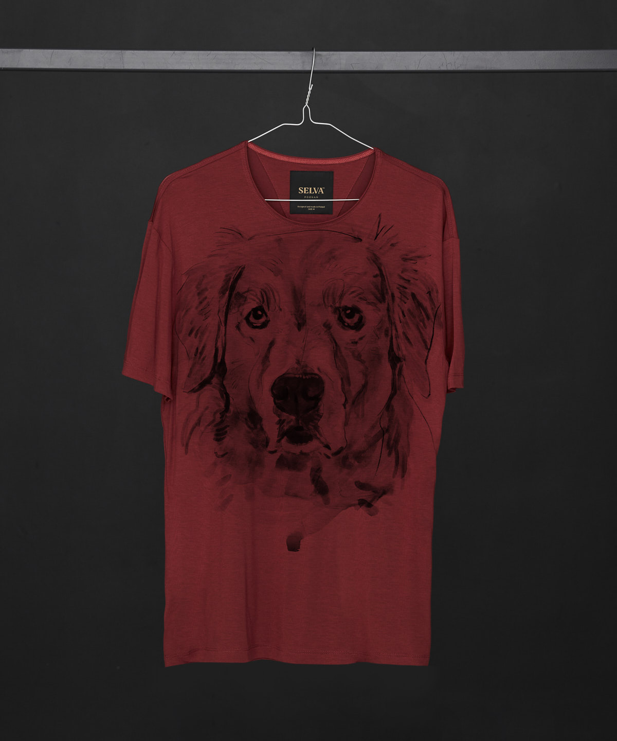 Golden Retriever marsala t-shirt MAN