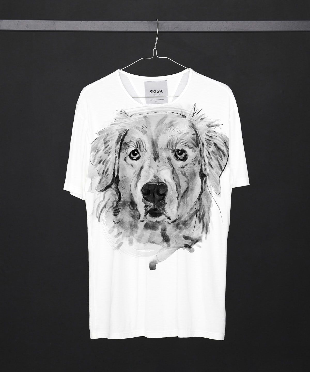 Golden Retriever white t-shirt MAN
