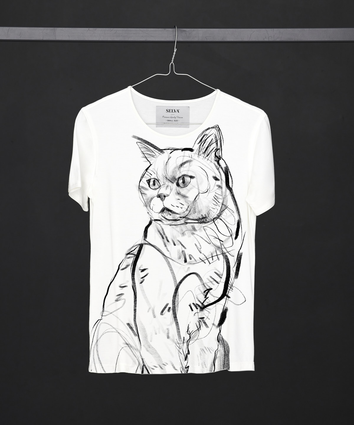British Cat white T-shirt Woman