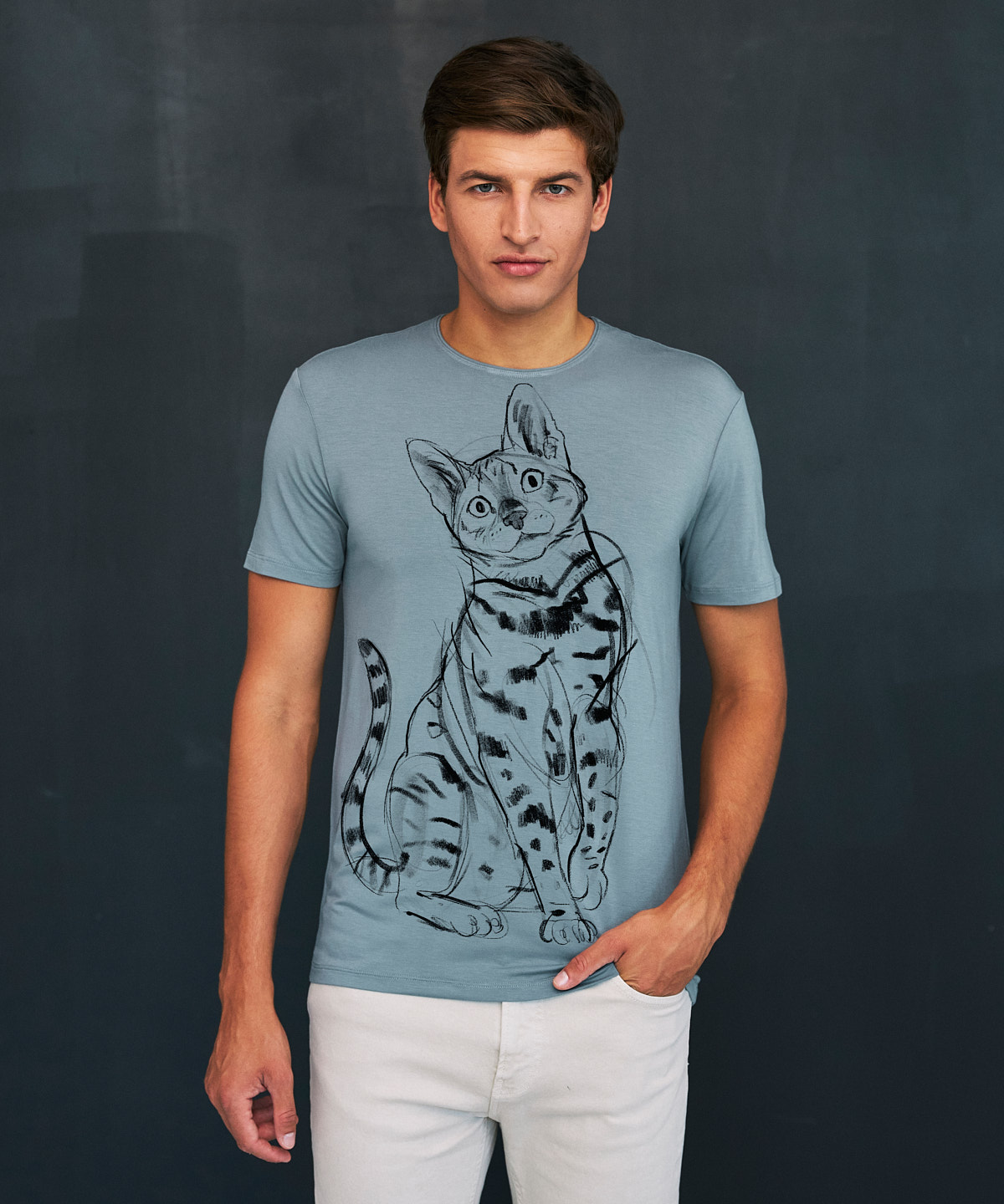 Bengal Cat storm cloud t-shirt MAN