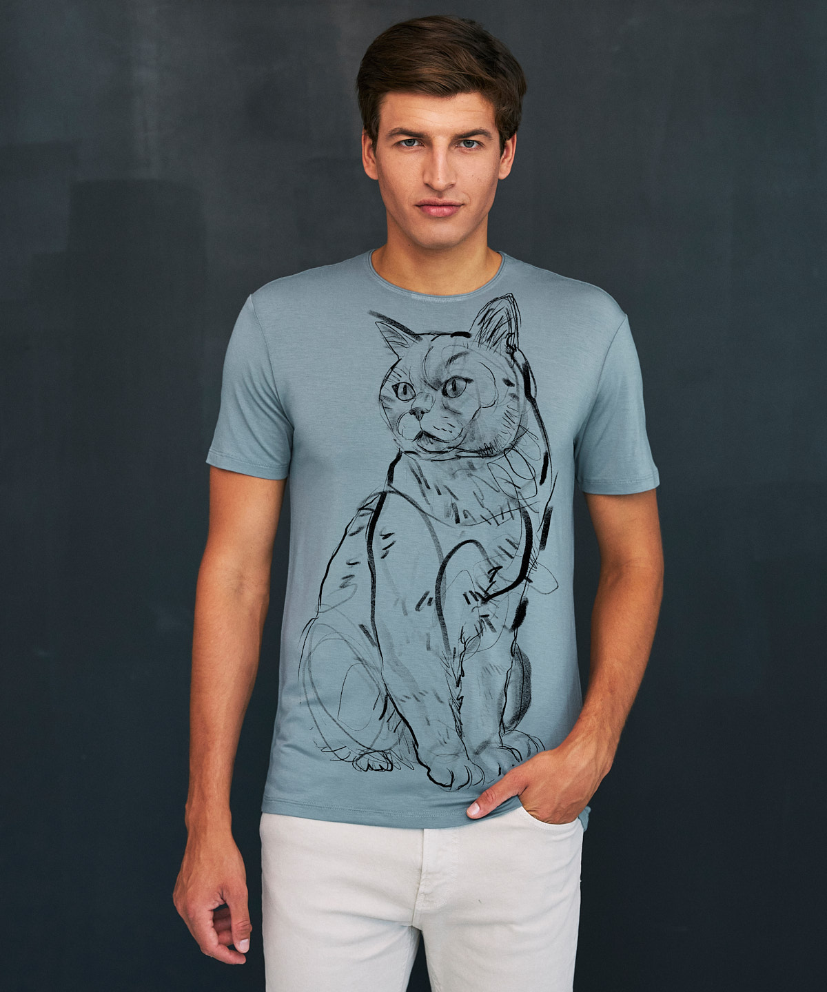 British Cat storm cloud t-shirt MAN