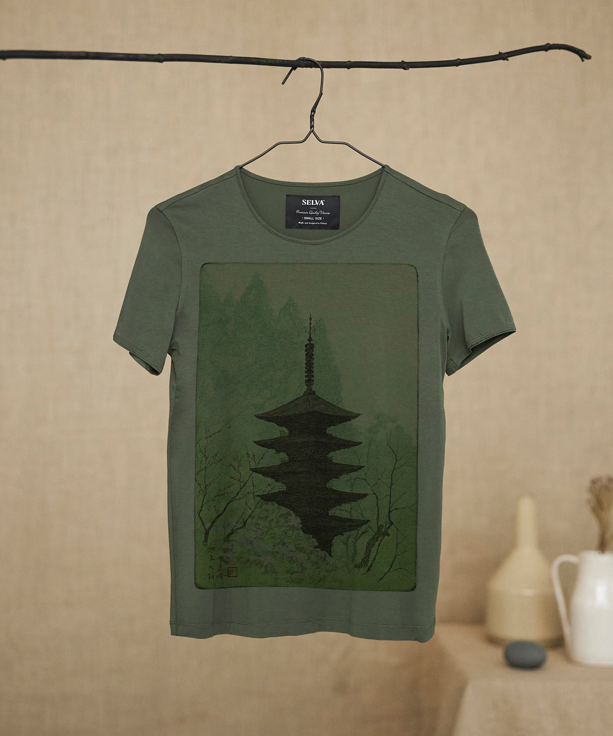 Chikuhaku Suzuki T-shirt Woman khaki