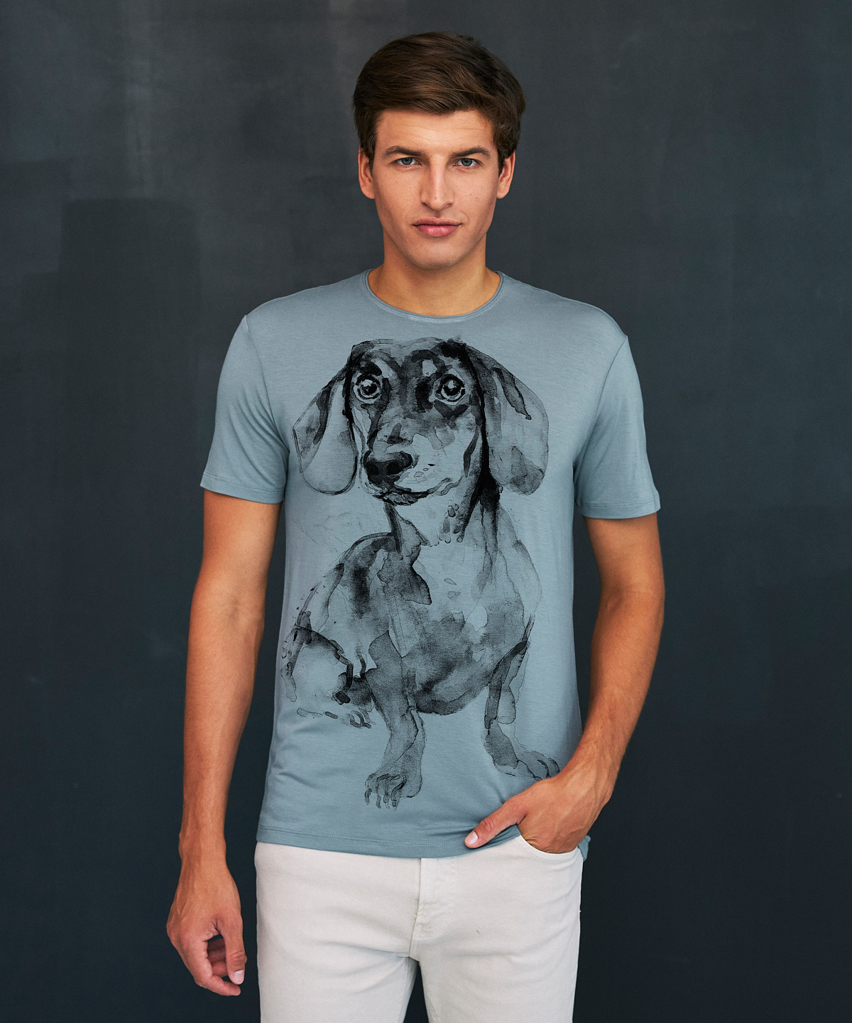 Dachshund no. 4 storm cloud t-shirt MAN