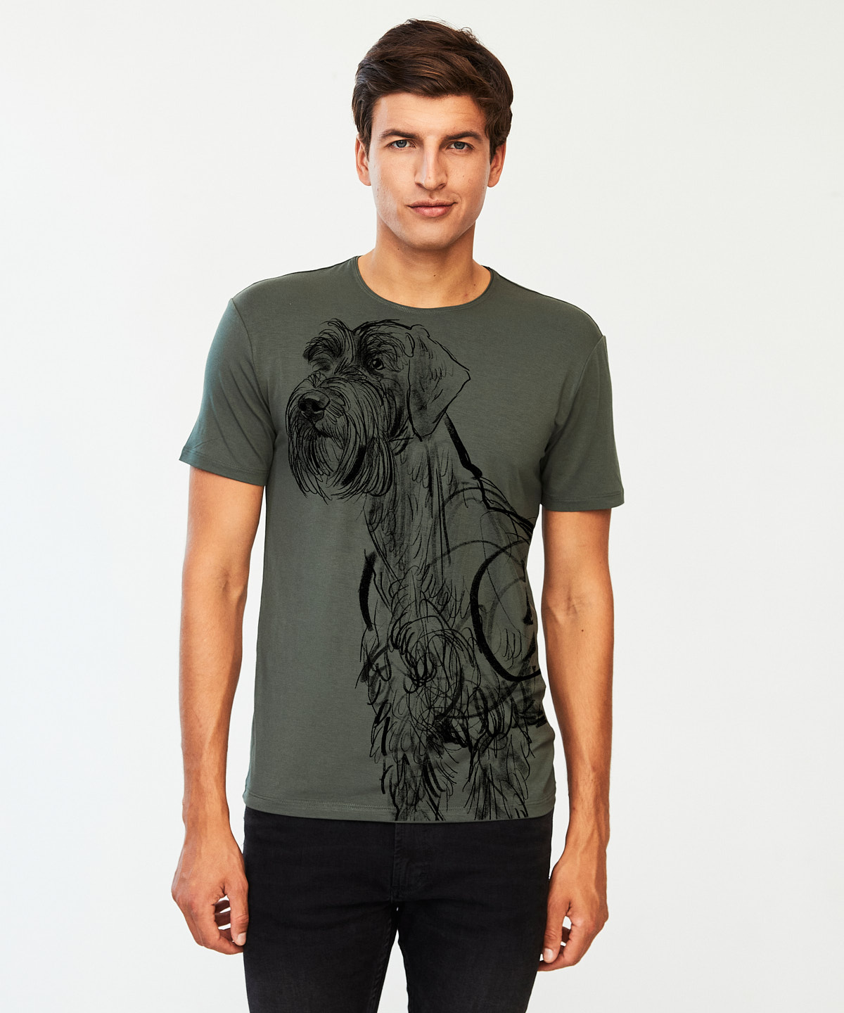 Giant Schnauzer khaki t-shirt MAN