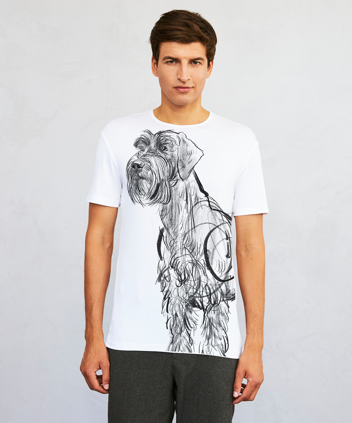 Giant Schnauzer white t-shirt MAN