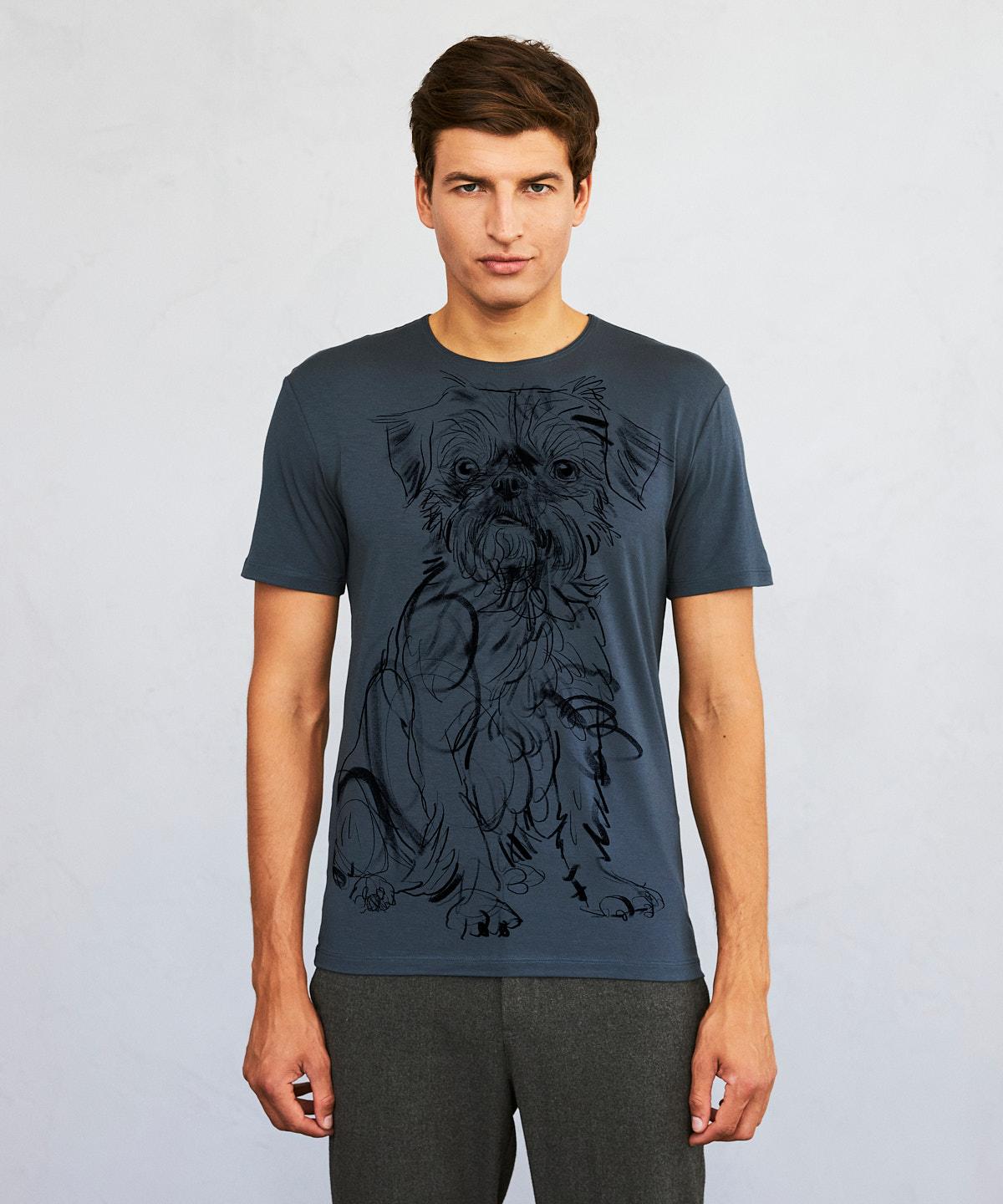Griffon Brussels dark cool gray t-shirt MAN