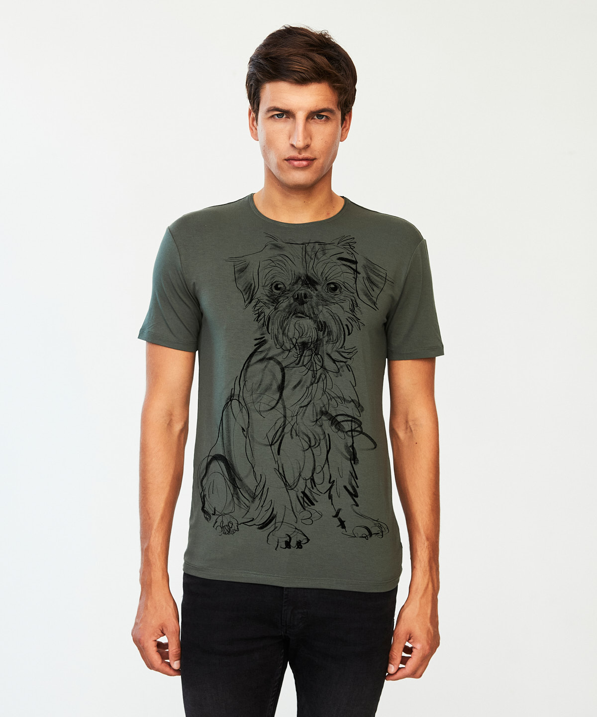 Griffon Brussels khaki t-shirt MAN