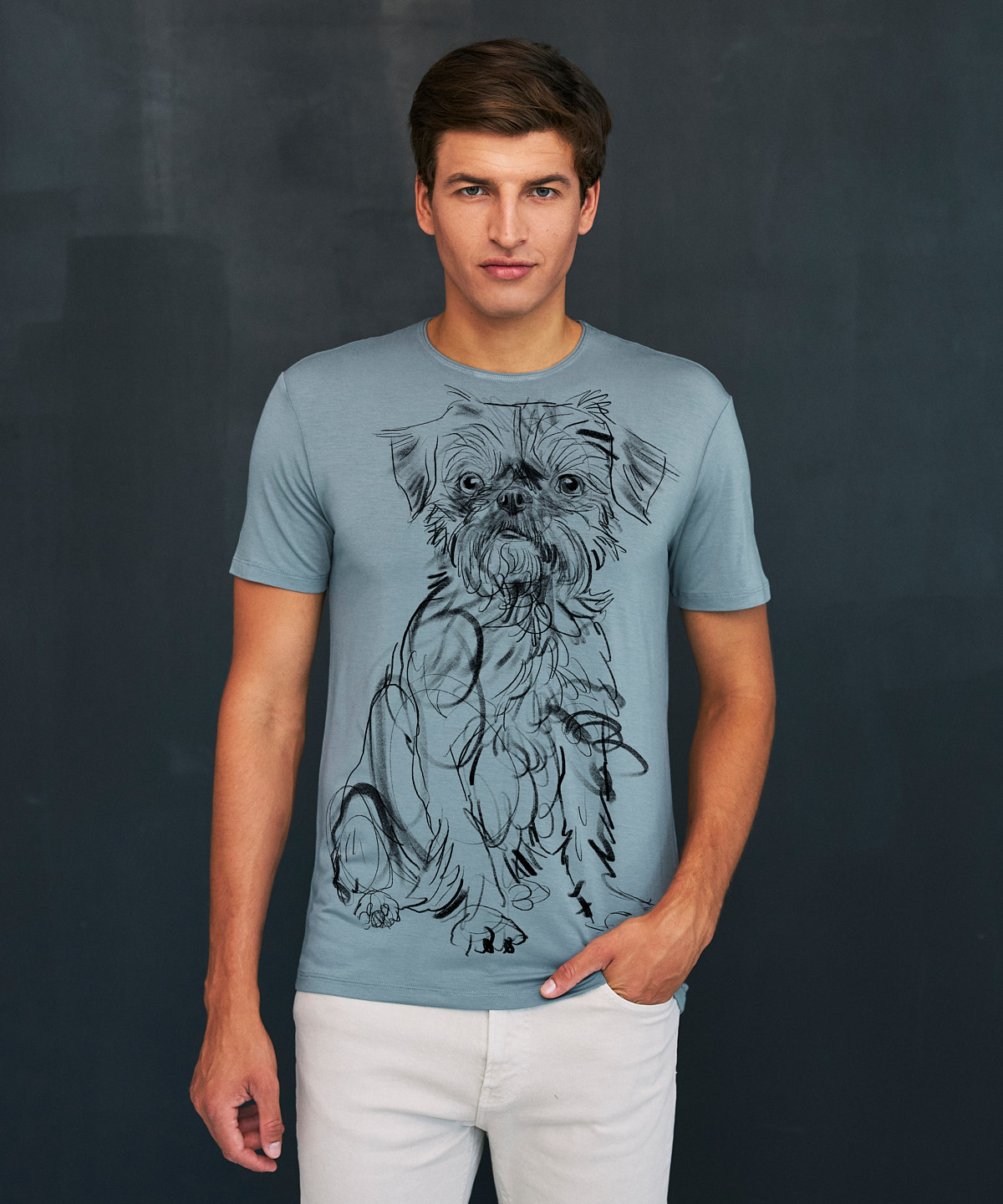Griffon Brussels storm cloud t-shirt MAN