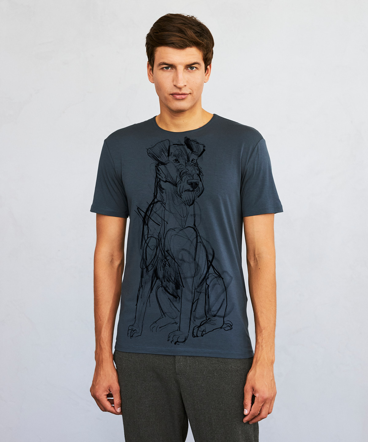Irish Terrier dark cool gray t-shirt MAN