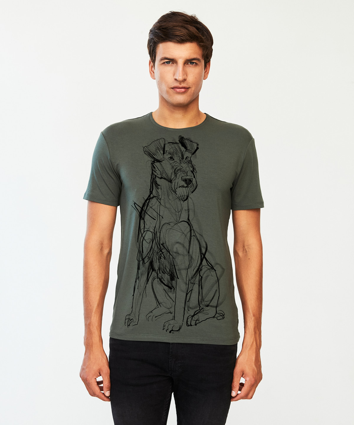 Irish Terrier khaki t-shirt MAN