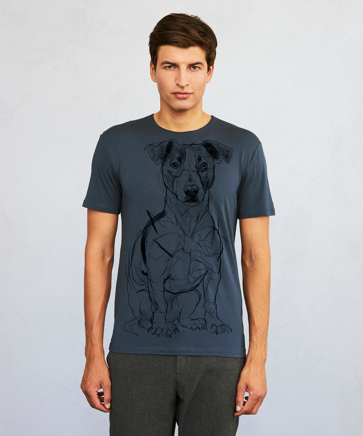 Jack Russel no.2 dark cool gray t-shirt MAN