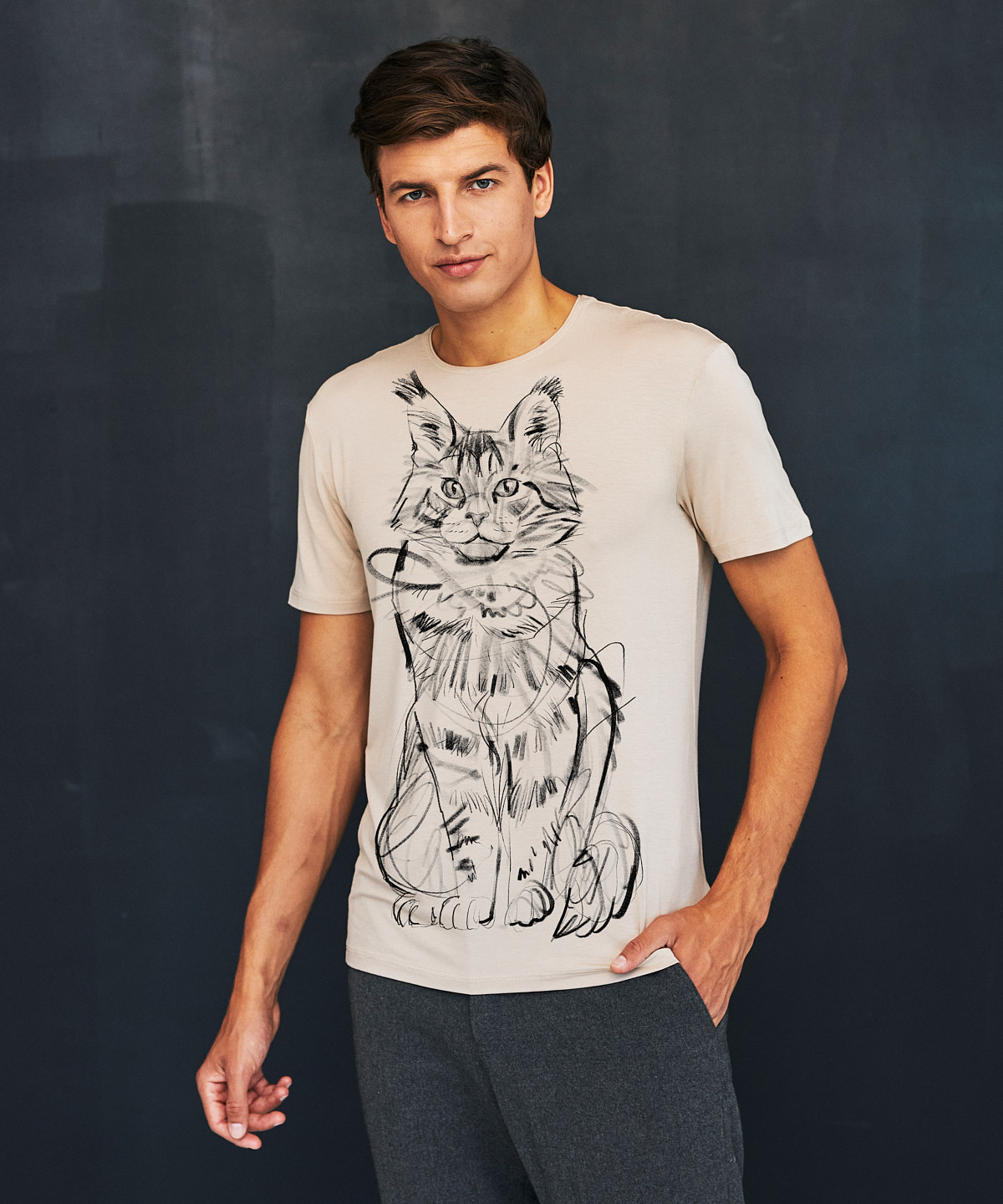 Maine Coon hummus t-shirt MAN
