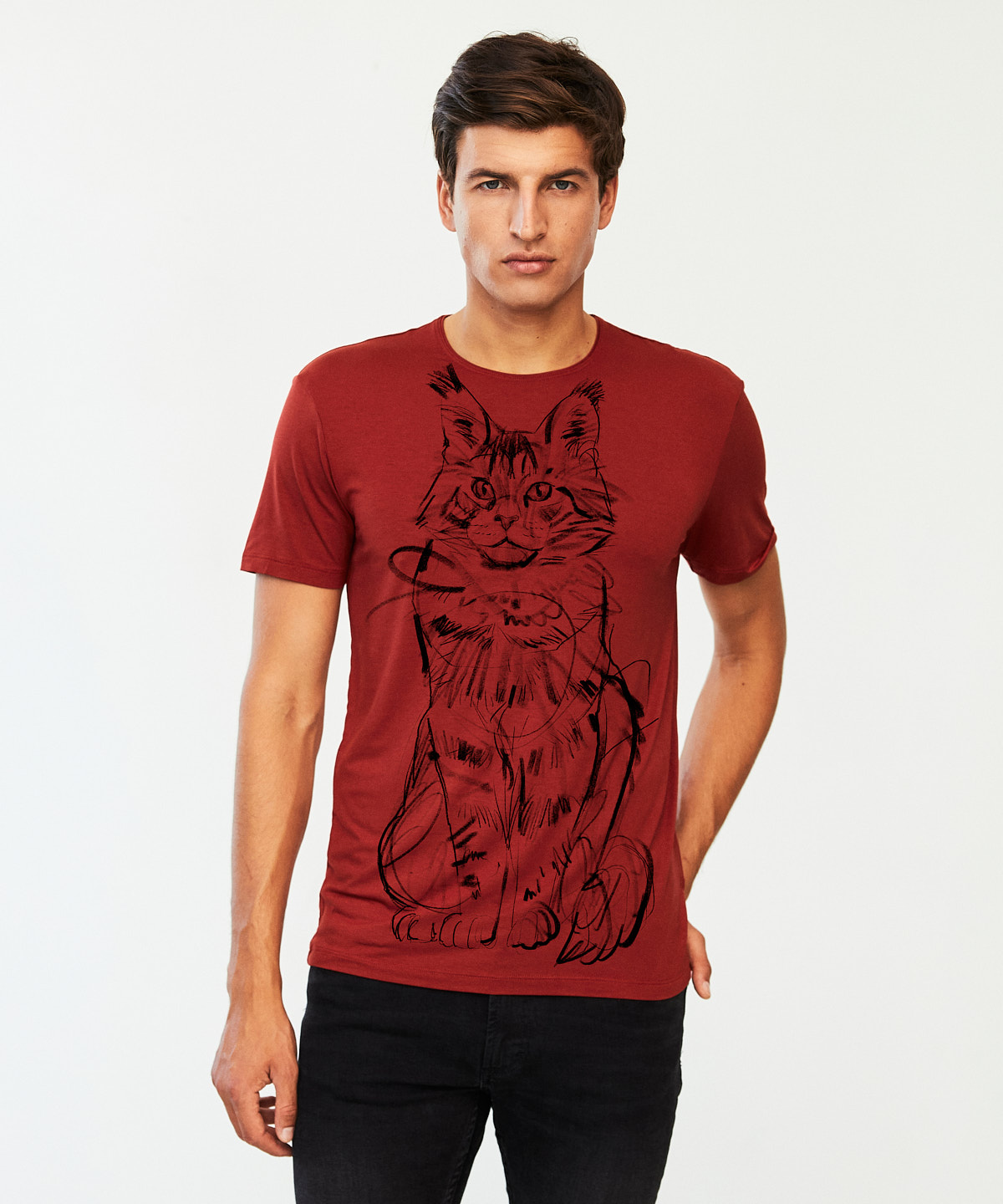 Maine Coon marsala t-shirt MAN