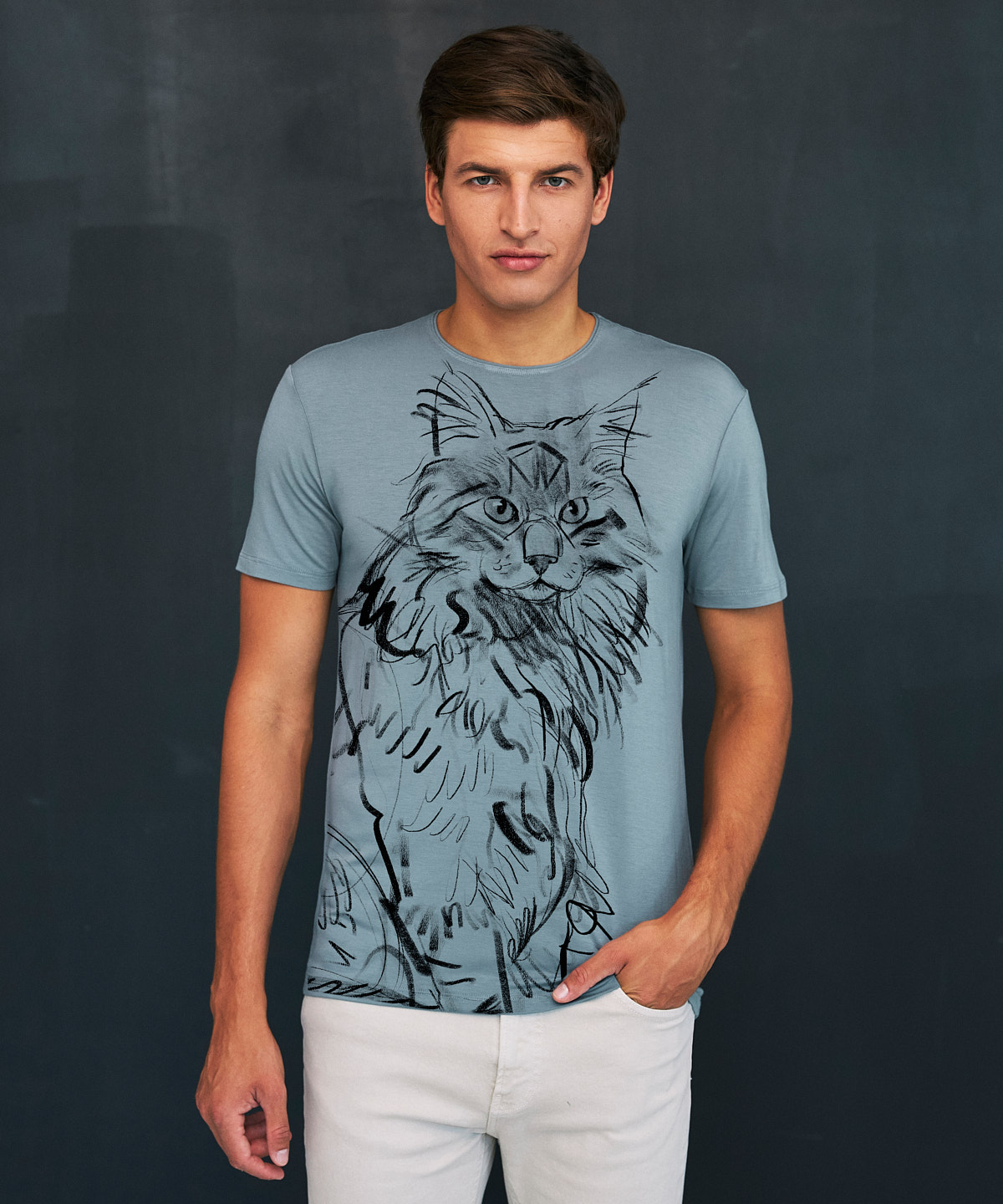 Norwegian Forest Cat storm cloud t-shirt MAN
