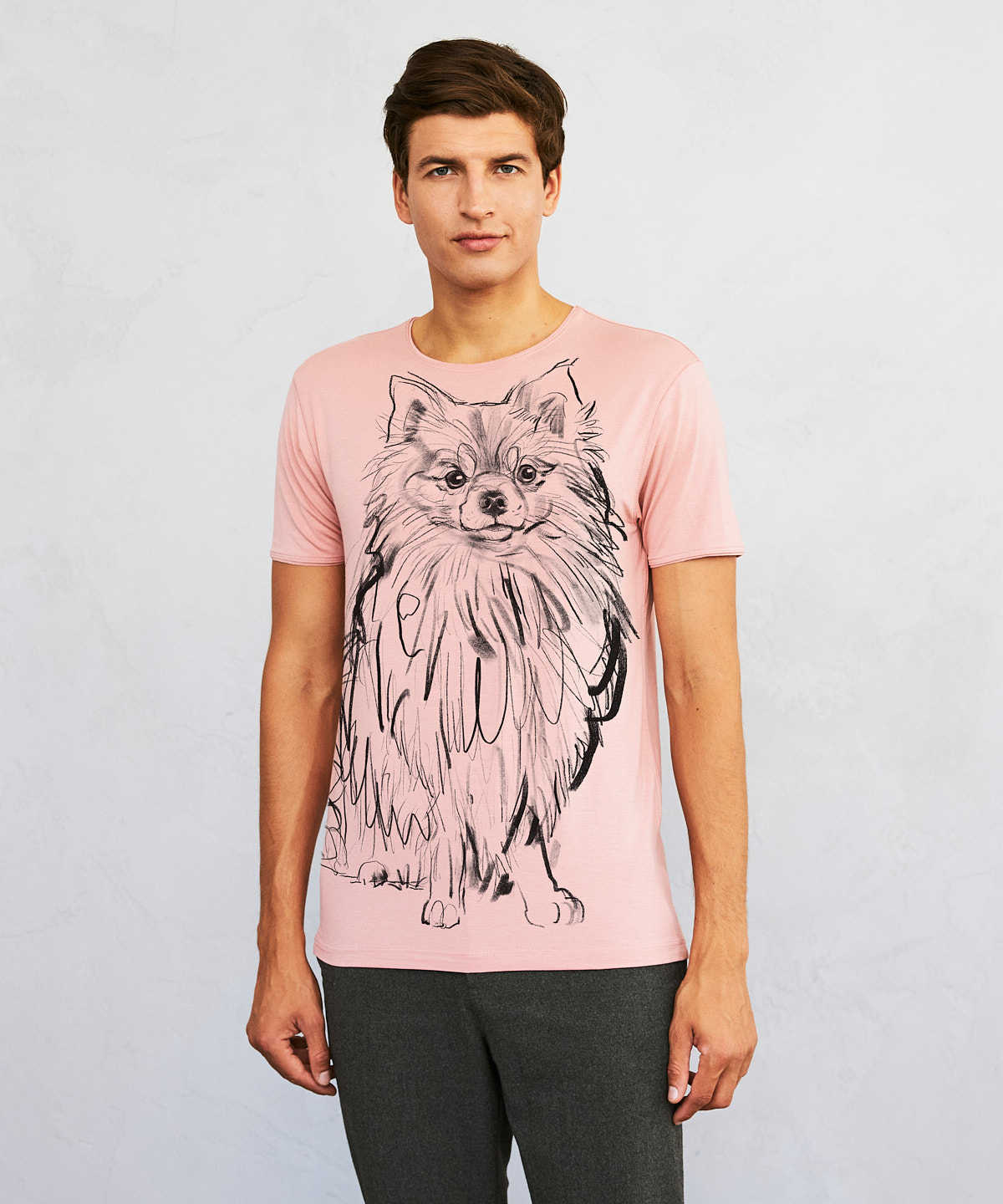Pomeranian Dog no. 2 light pink t-shirt MAN
