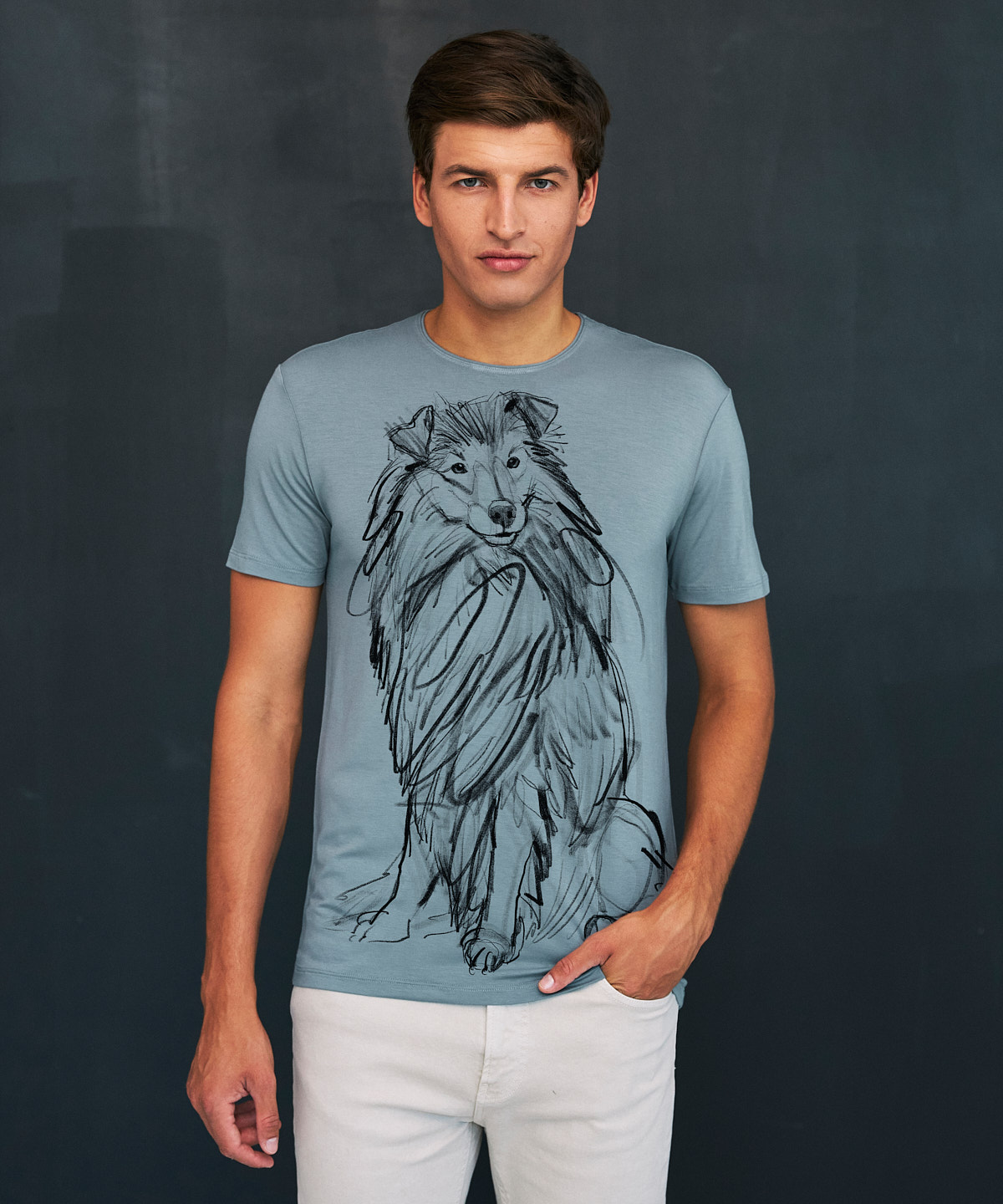 Shetland Sheepdog storm cloud t-shirt MAN
