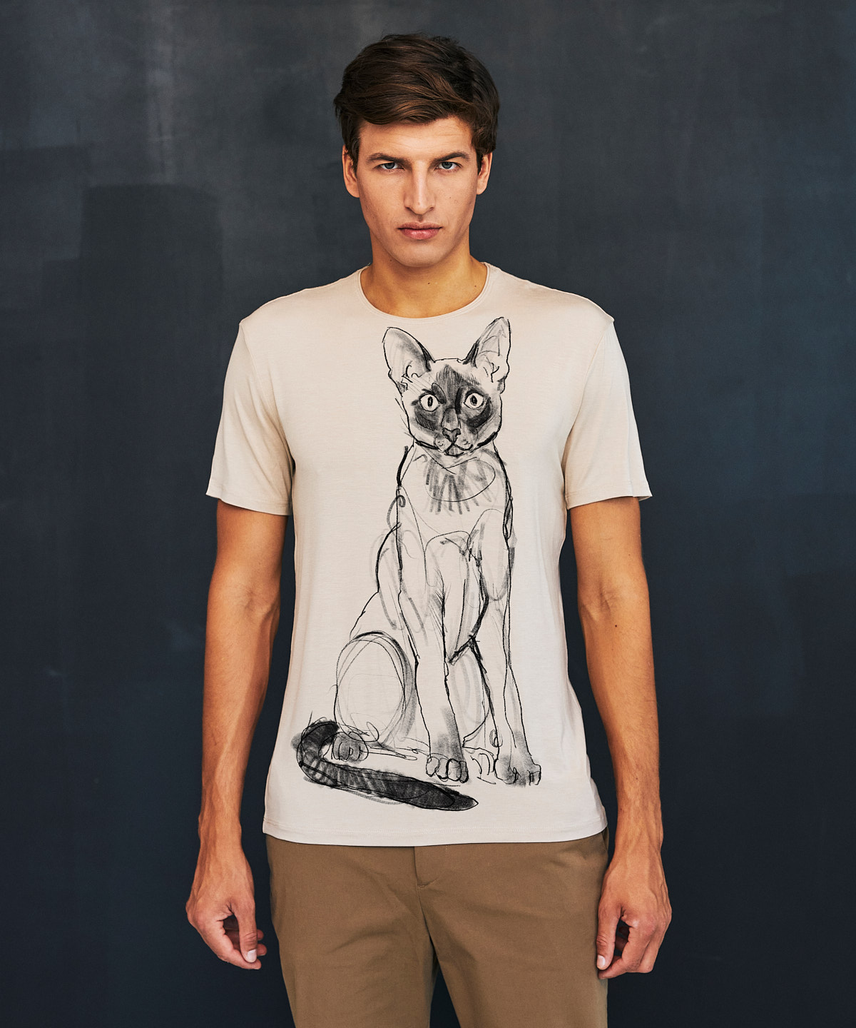Siamese Cat hummus t-shirt MAN