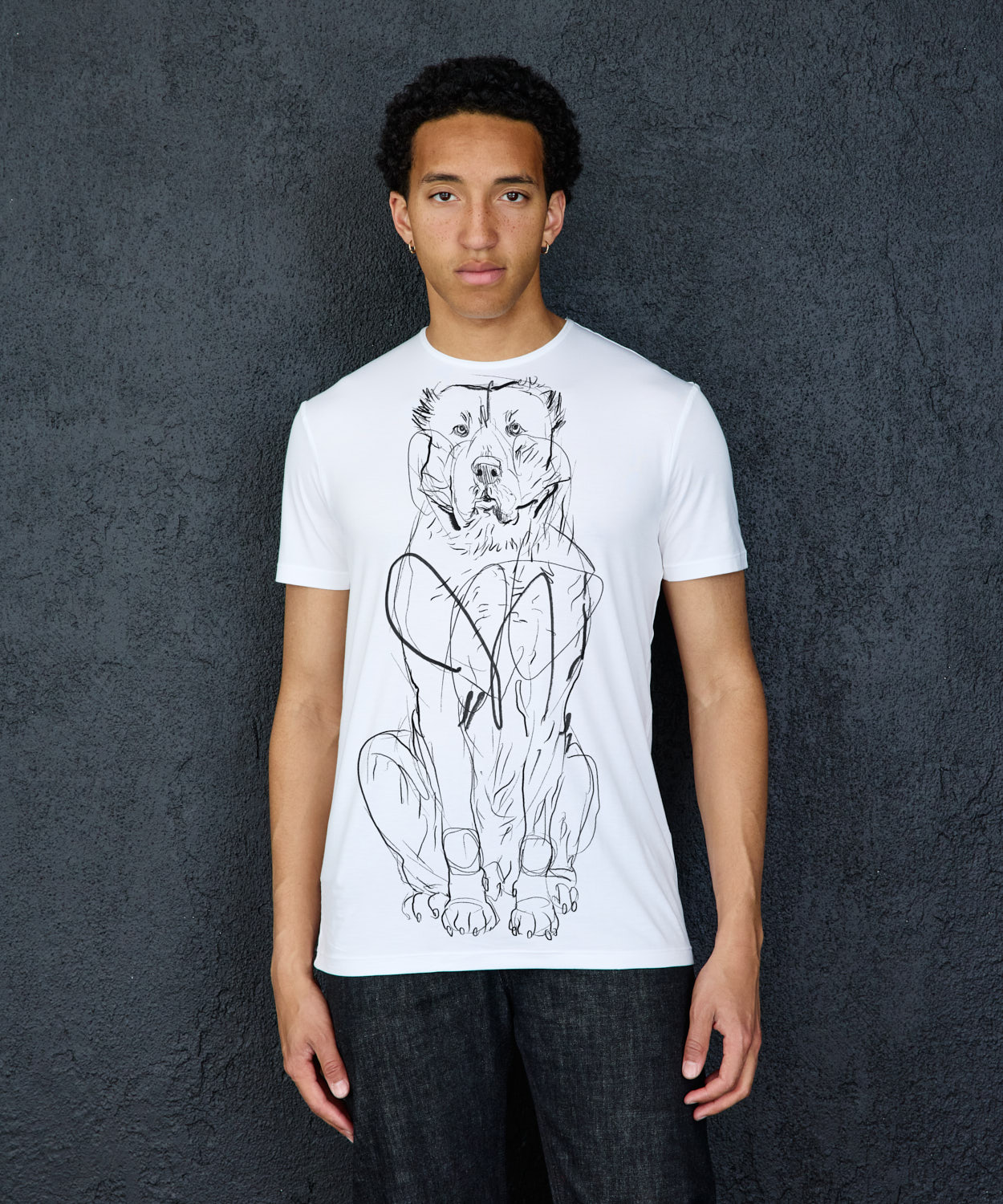 Central Asian Sheperd Dog White T-shirt Man