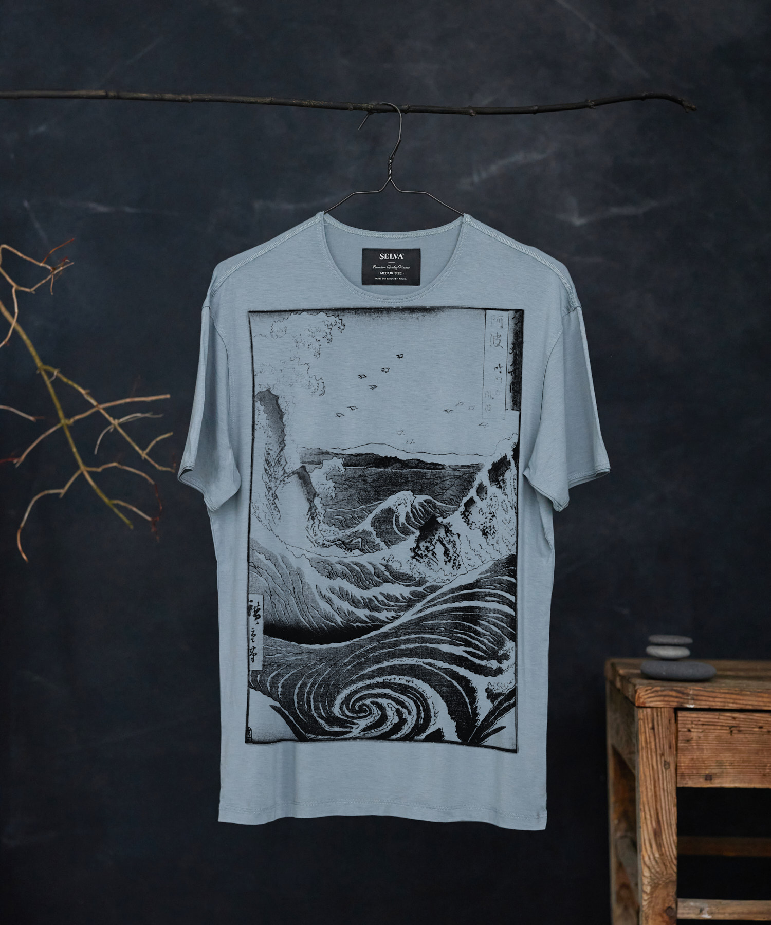 Hiroshige no. 46 Men's T-Shirt - storm cloud